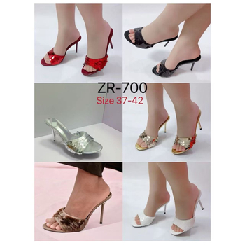 Πέδιλα με ένα λουρί, PU επάνω, ανοιχτό δάχτυλο, λεπτό ψηλό τακούνι 6-8 cm