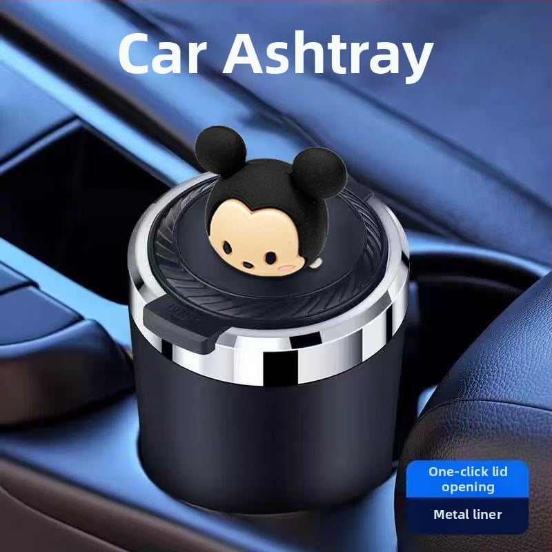 Пепелник за автомобил с капак, метално вътрешно дъно, мултифункционален, защита от разпръсване на пепел, модел TSM+6, гравиране