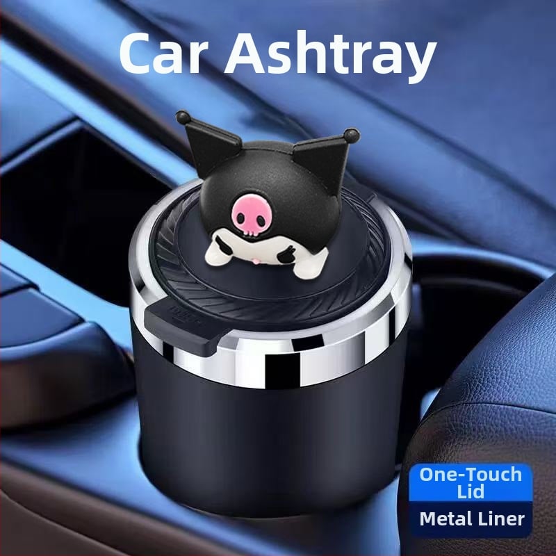 Пепелник за автомобил с капак, метално вътрешно дъно, мултифункционален, защита от разпръсване на пепел, модел TSM+6, гравиране