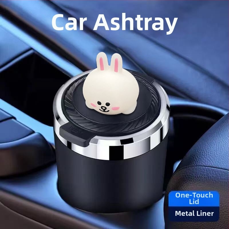 Пепелник за автомобил с капак, метално вътрешно дъно, мултифункционален, защита от разпръсване на пепел, модел TSM+6, гравиране