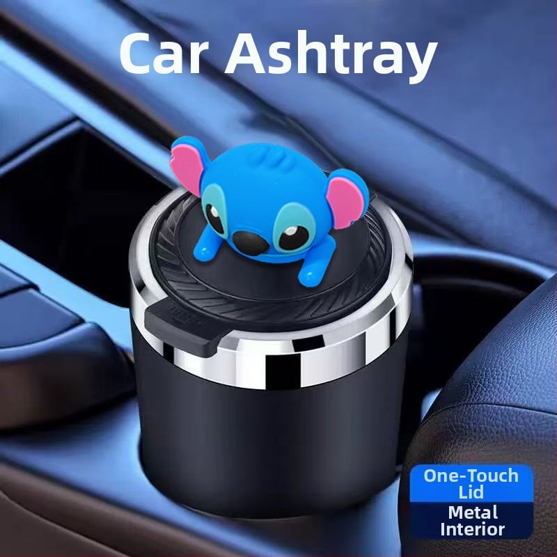 Пепелник за автомобил с капак, метално вътрешно дъно, мултифункционален, защита от разпръсване на пепел, модел TSM+6, гравиране