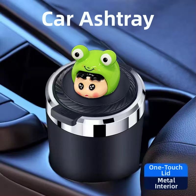 Пепелник за автомобил с капак, метално вътрешно дъно, мултифункционален, защита от разпръсване на пепел, модел TSM+6, гравиране