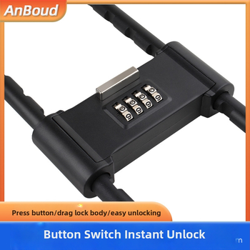 Anbond Zámok tvaru U so zámkom pre sklenené a posuvné dvere, model L-ks01, materiál: železo, zinok, PVC kožený obal, proti krádeži