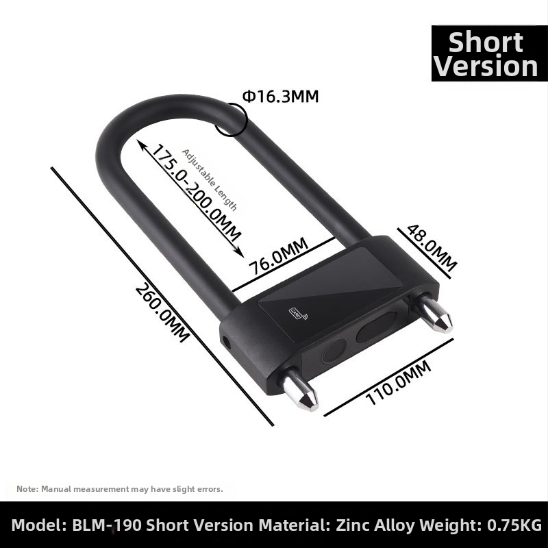 Anbond Zámok tvaru U so zámkom pre sklenené a posuvné dvere, model L-ks01, materiál: železo, zinok, PVC kožený obal, proti krádeži