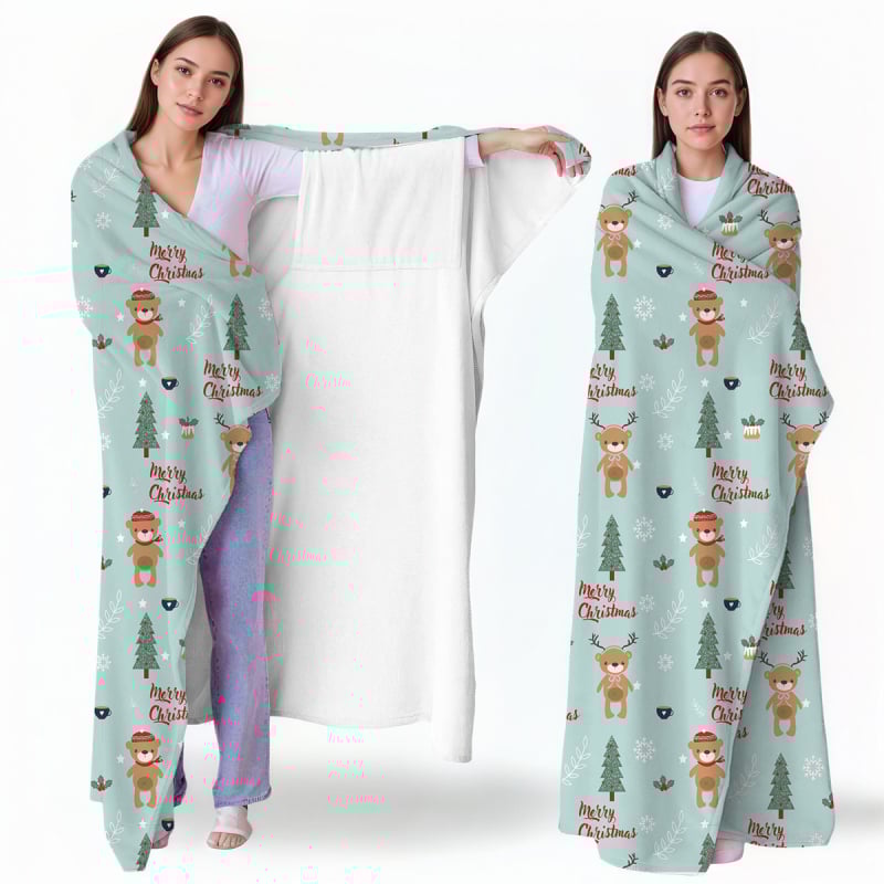 Pătură din poliester cu desen animat, imprimată, 230 g, iarnă, personalizabilă