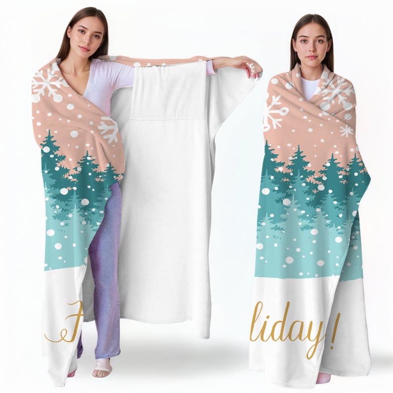 Pătură din poliester cu desen animat, imprimată, 230 g, iarnă, personalizabilă