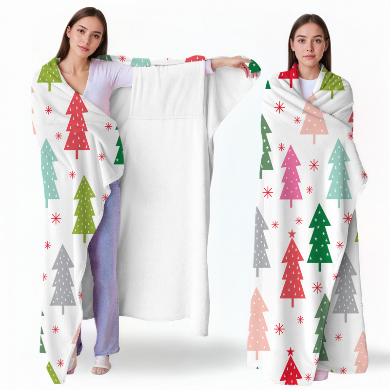 Pătură din poliester cu desen animat, imprimată, 230 g, iarnă, personalizabilă