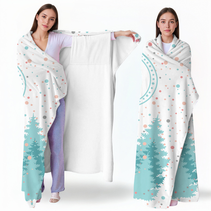 Pătură din poliester cu desen animat, imprimată, 230 g, iarnă, personalizabilă