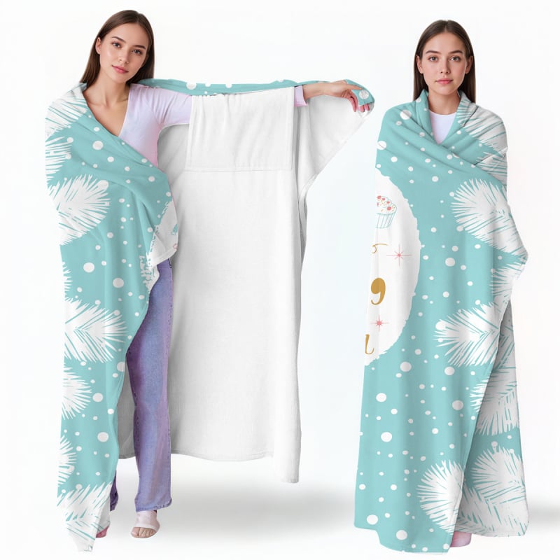 Pătură din poliester cu desen animat, imprimată, 230 g, iarnă, personalizabilă