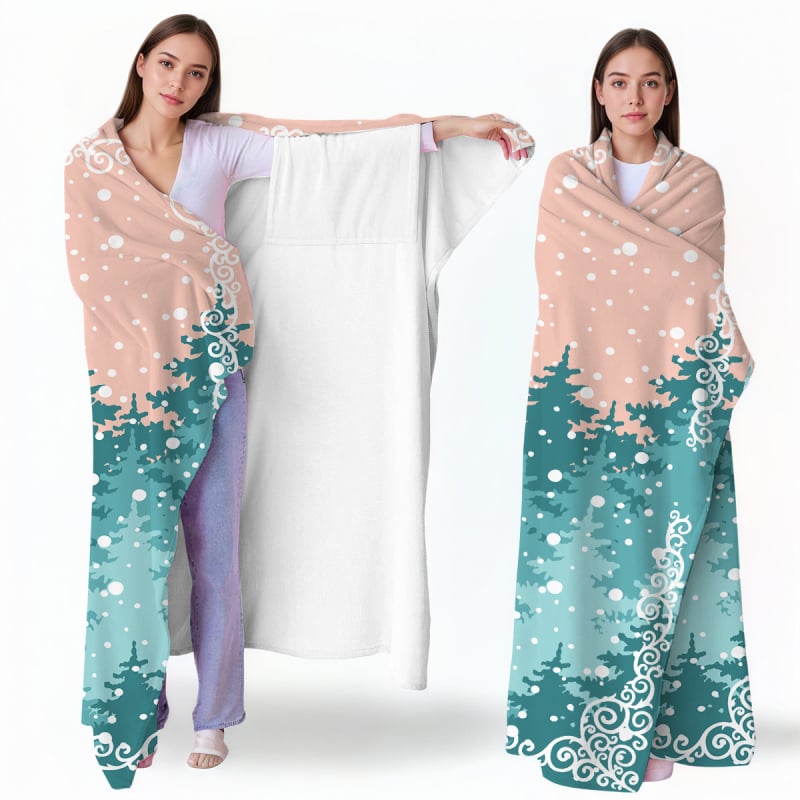 Pătură din poliester cu desen animat, imprimată, 230 g, iarnă, personalizabilă