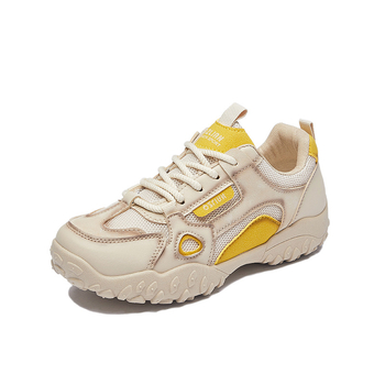 Pantofi sport pentru femei Dad Shoes, primăvara 2026, partea superioară PU, talpă din cauciuc, închidere cu șireturi în față, profil jos, vârf rotund