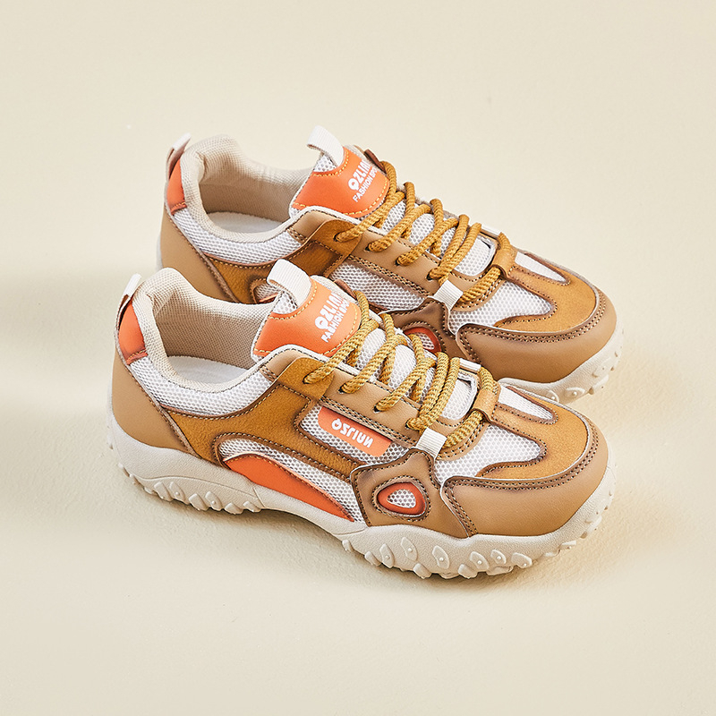 Pantofi sport pentru femei Dad Shoes, primăvara 2026, partea superioară PU, talpă din cauciuc, închidere cu șireturi în față, profil jos, vârf rotund