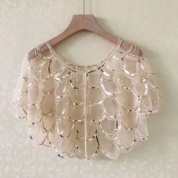 Sieťový kabát s výšivkou, V golier, bez rukávov, zapínanie na jeden gombík