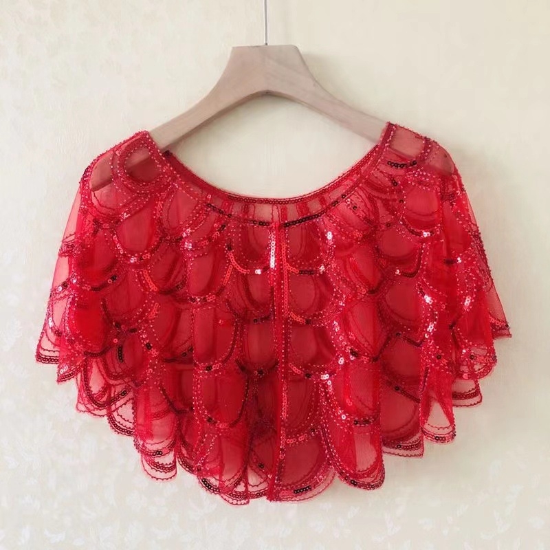 Sieťový kabát s výšivkou, V golier, bez rukávov, zapínanie na jeden gombík