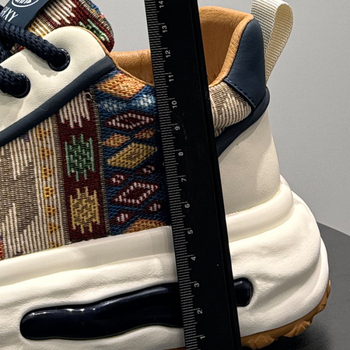 Ανδρικά shell-toe sneakers, παχιά σόλα, εσωτερική αύξηση ύψους, υφασμάτινο επάνω μέρος, κορδόνια