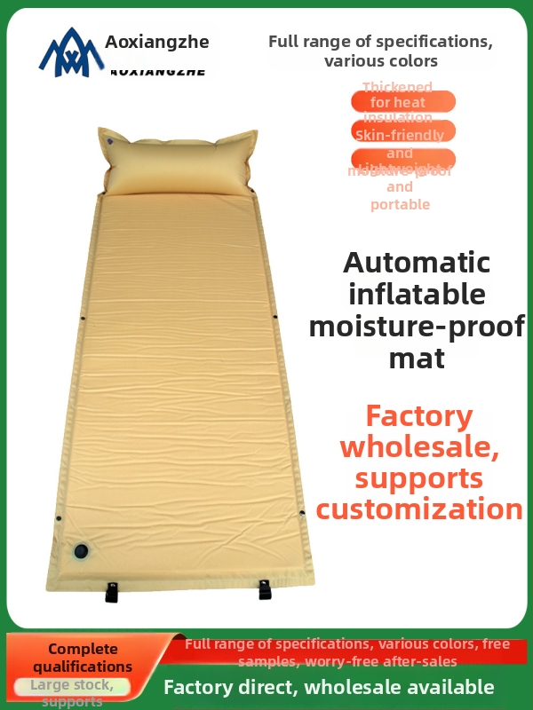 Soar Kamuflált mintázatú automatikusan felfújható nedvességálló alátét kempingezéshez és vészhelyzeti képzéshez — 210T poliészter, 1 személy, 1,5 kg, automatikus felfújás