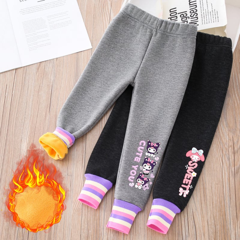 Κοριτσίστικα κολάν με επένδυση φλίς, χειμερινά, στενή γραμμή, 60% πολυεστέρας, ανάμειξη χημικών ινών