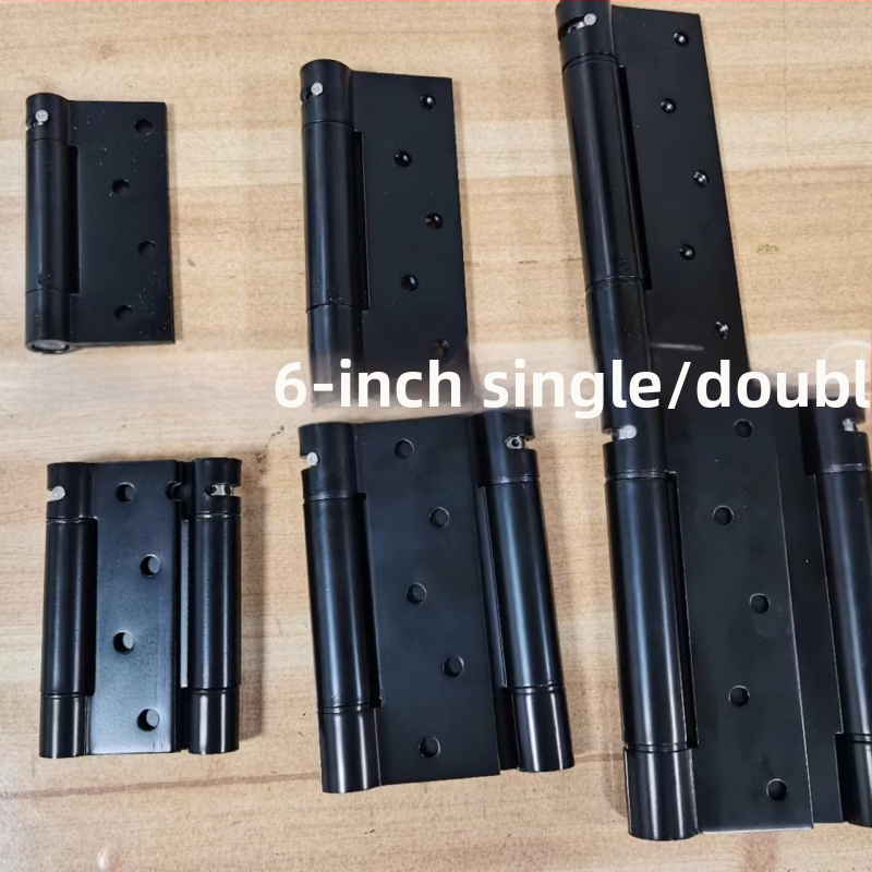 Rugós pánt rozsdamentes acélból, szálcsiszolt felület, kétirányú nyitás, automatikus zárás