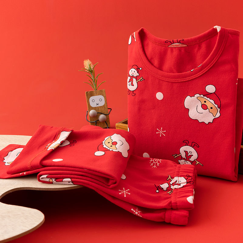 Παιδικό σετ πυτζάμας από βαμβάκι, unisex, καρτούν με μεγάλα λουλούδια, πουκάμισο με στρογγυλό λαιμό και μακριά παντελόνια, απομάκρυνση υγρασίας