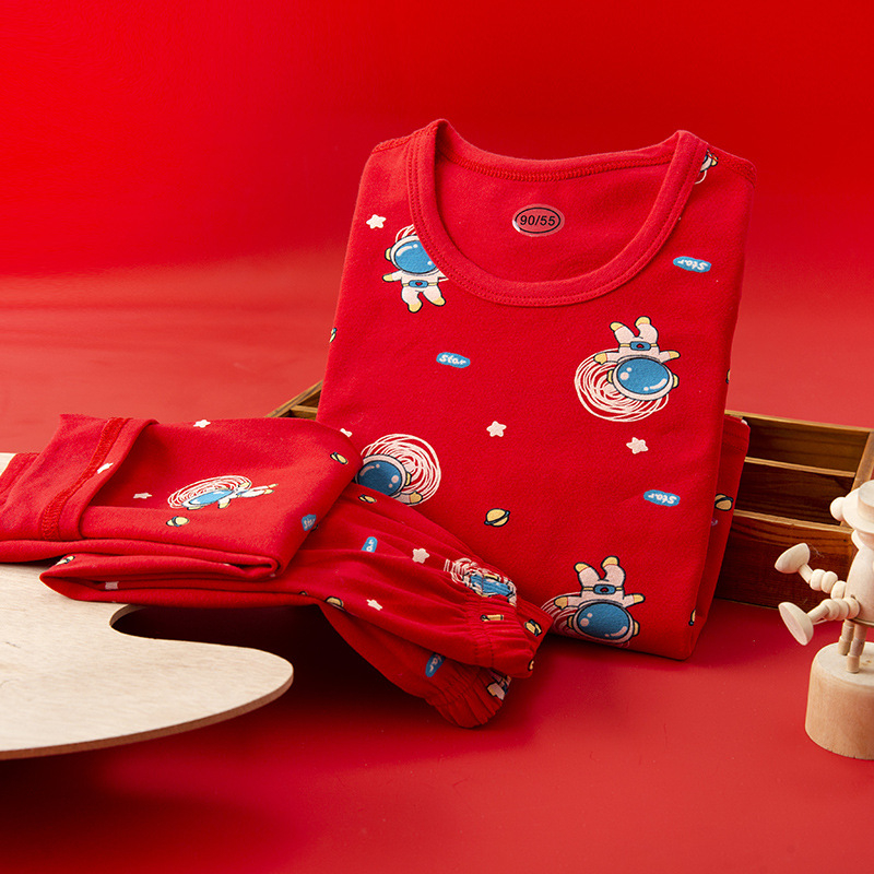 Παιδικό σετ πυτζάμας από βαμβάκι, unisex, καρτούν με μεγάλα λουλούδια, πουκάμισο με στρογγυλό λαιμό και μακριά παντελόνια, απομάκρυνση υγρασίας