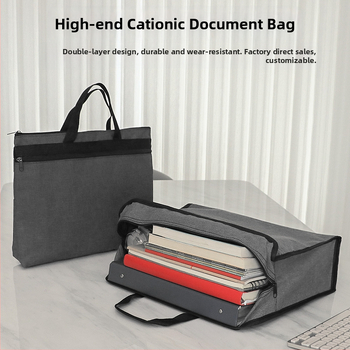 Kai Xiu Τσάντα Εγγράφων από Κατιονικό Oxford Υφασμα, Χειρολαβή, Τετράγωνο Σχήμα, Με Φερμουάρ