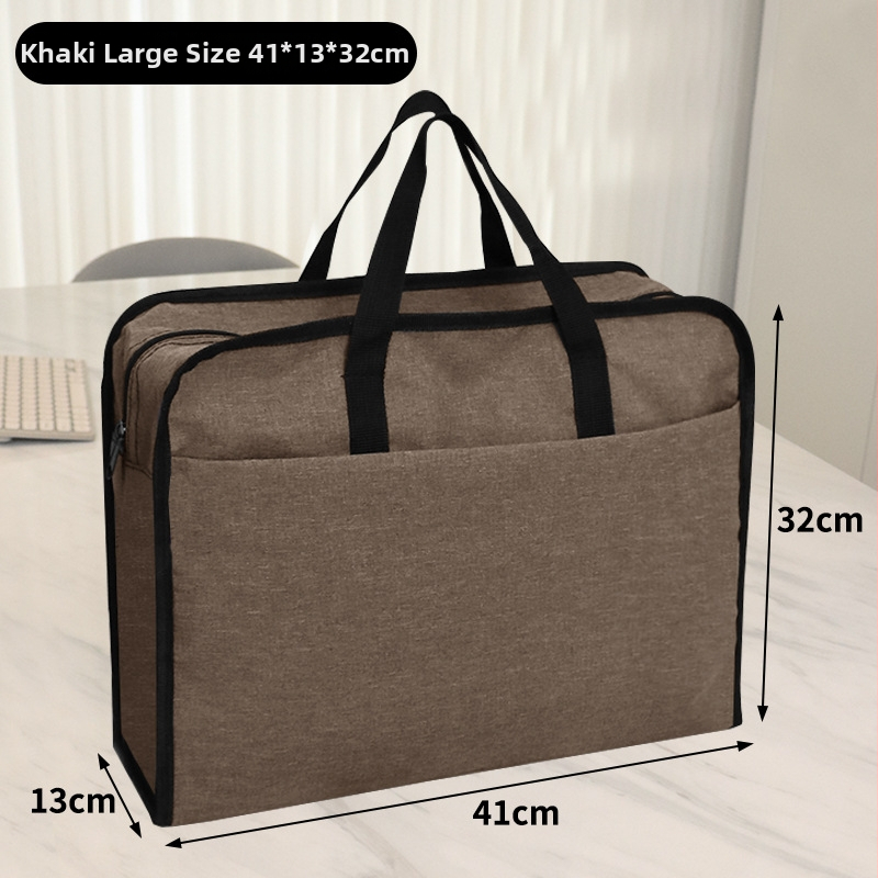 Kai Xiu Τσάντα Εγγράφων από Κατιονικό Oxford Υφασμα, Χειρολαβή, Τετράγωνο Σχήμα, Με Φερμουάρ