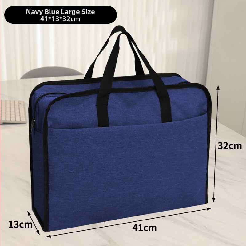 Kai Xiu Τσάντα Εγγράφων από Κατιονικό Oxford Υφασμα, Χειρολαβή, Τετράγωνο Σχήμα, Με Φερμουάρ