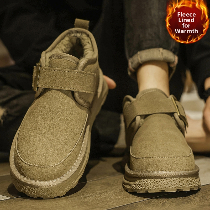 Pánske snehové čižmy - PU vrchná časť, teplá výstelka z umelej krátkej kožušiny, lisovaná podrážka injekčnou technológiou, pull-on dizajn