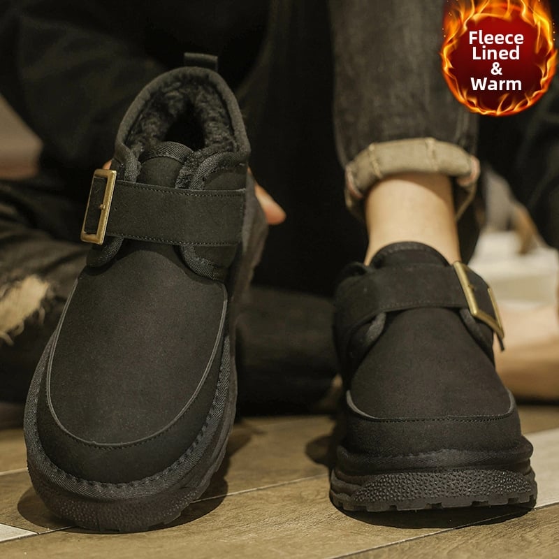 Ghete de zăpadă pentru bărbați - partea superioară PU, căptușeală caldă din blană sintetică scurtă, talpă turnată prin injecție, design Pull-On