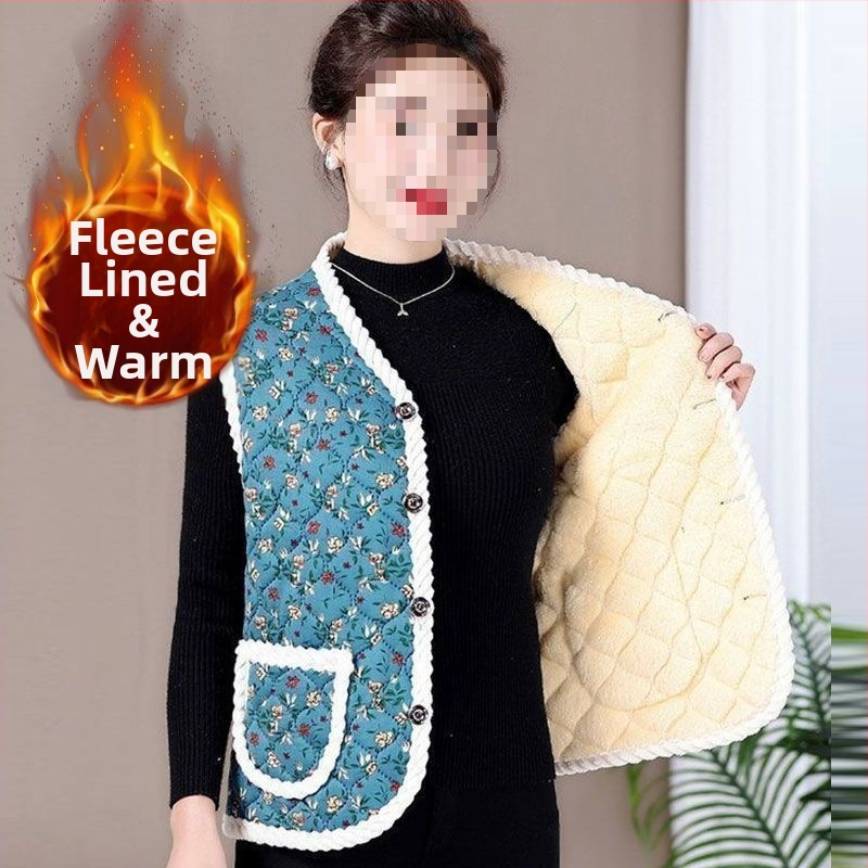 Dámska vesta z ovčej vlny s V výstrihom, jedným gombom, ultra krátka dĺžka, vlnená výplň