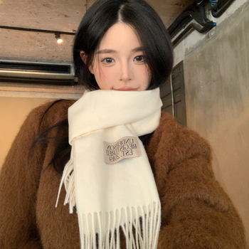 Женски зимен шал, имитационен кашмир, 100% акрил, warp-knit техника, японско-корейски стил
