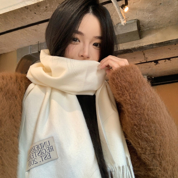 Женски зимен шал, имитационен кашмир, 100% акрил, warp-knit техника, японско-корейски стил
