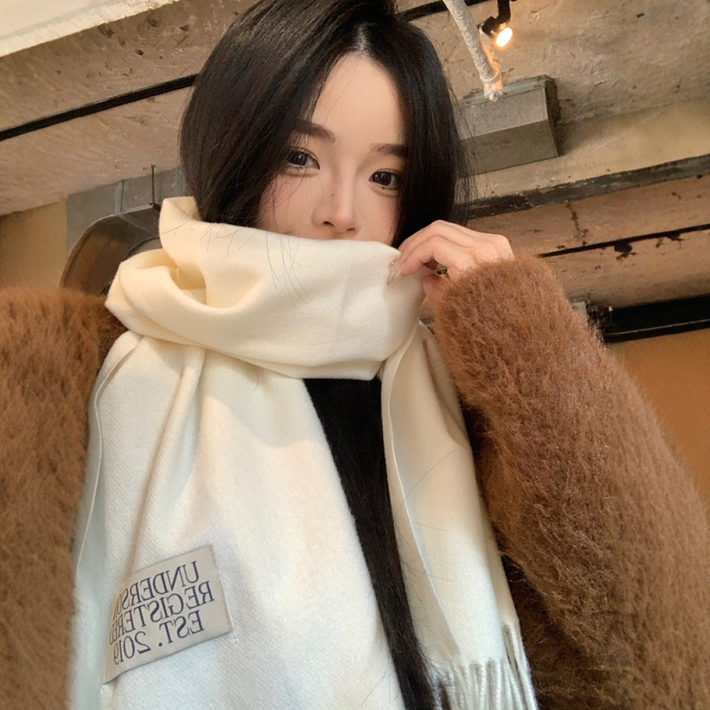 Женски зимен шал, имитационен кашмир, 100% акрил, warp-knit техника, японско-корейски стил
