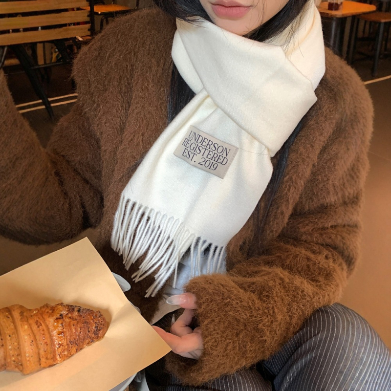 Женски зимен шал, имитационен кашмир, 100% акрил, warp-knit техника, японско-корейски стил