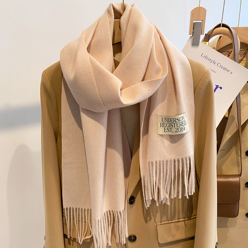 Женски зимен шал, имитационен кашмир, 100% акрил, warp-knit техника, японско-корейски стил