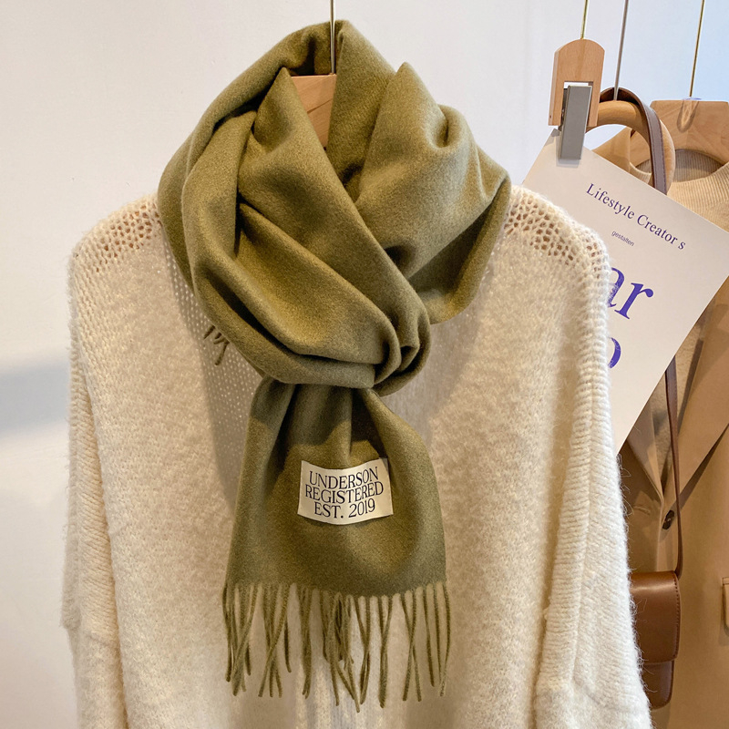 Женски зимен шал, имитационен кашмир, 100% акрил, warp-knit техника, японско-корейски стил