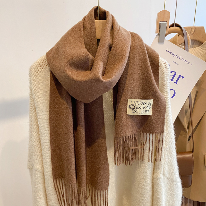 Женски зимен шал, имитационен кашмир, 100% акрил, warp-knit техника, японско-корейски стил