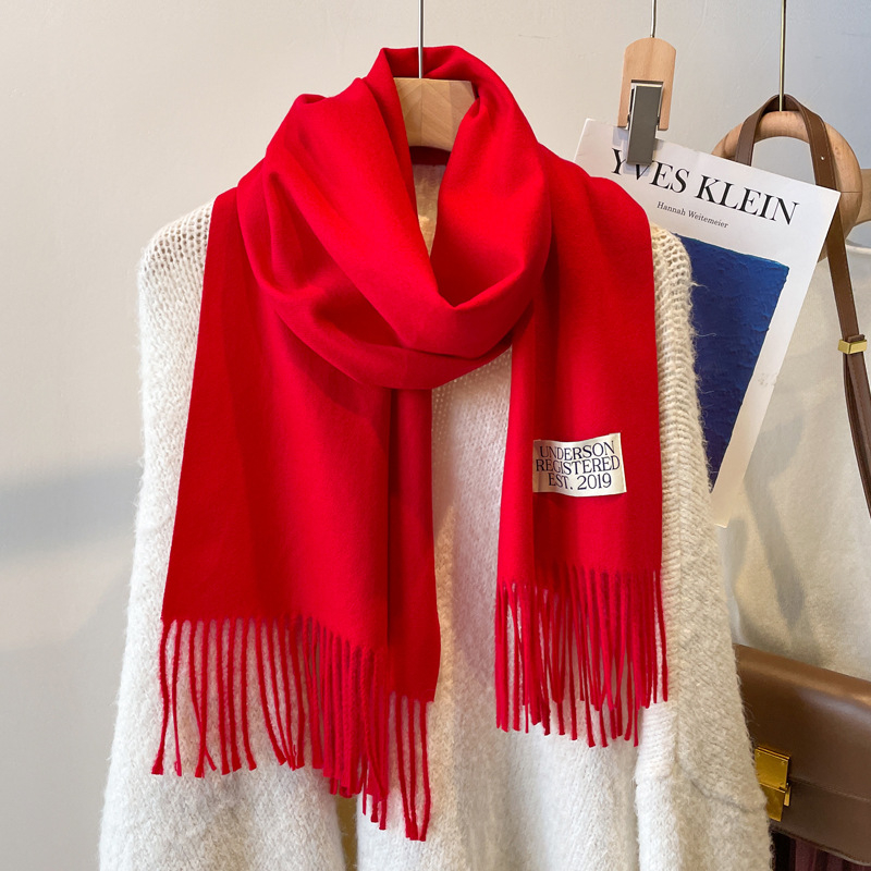 Женски зимен шал, имитационен кашмир, 100% акрил, warp-knit техника, японско-корейски стил