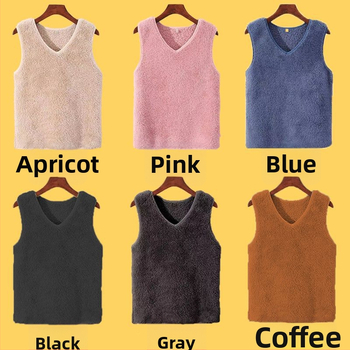 Ženské bezrukávové termo vesty, regulárny strih, polo golier, chenille tkanina, 90–95% Spandex (Jar 2025)