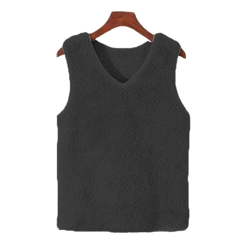 Ženské bezrukávové termo vesty, regulárny strih, polo golier, chenille tkanina, 90–95% Spandex (Jar 2025)