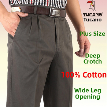 Woodpecker pantaloni casual pentru bărbați, talie înaltă, croială conică, antibacterieni