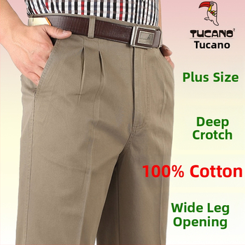 Woodpecker pantaloni casual pentru bărbați, talie înaltă, croială conică, antibacterieni