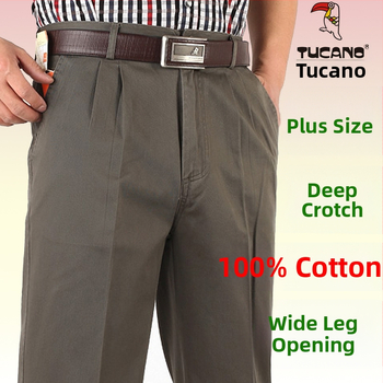 Woodpecker pantaloni casual pentru bărbați, talie înaltă, croială conică, antibacterieni