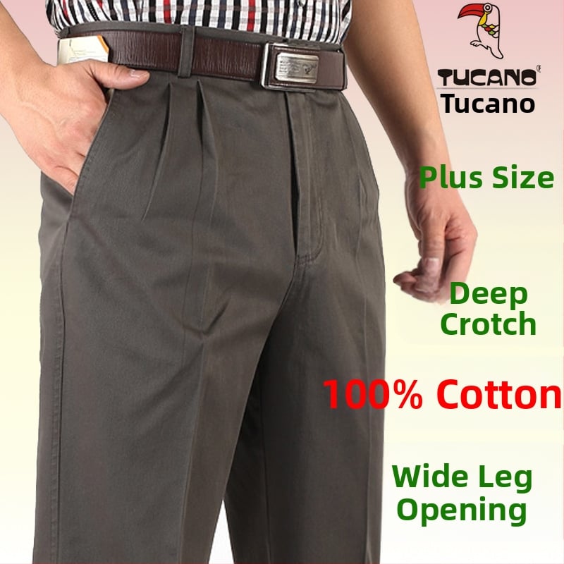 Woodpecker pantaloni casual pentru bărbați, talie înaltă, croială conică, antibacterieni