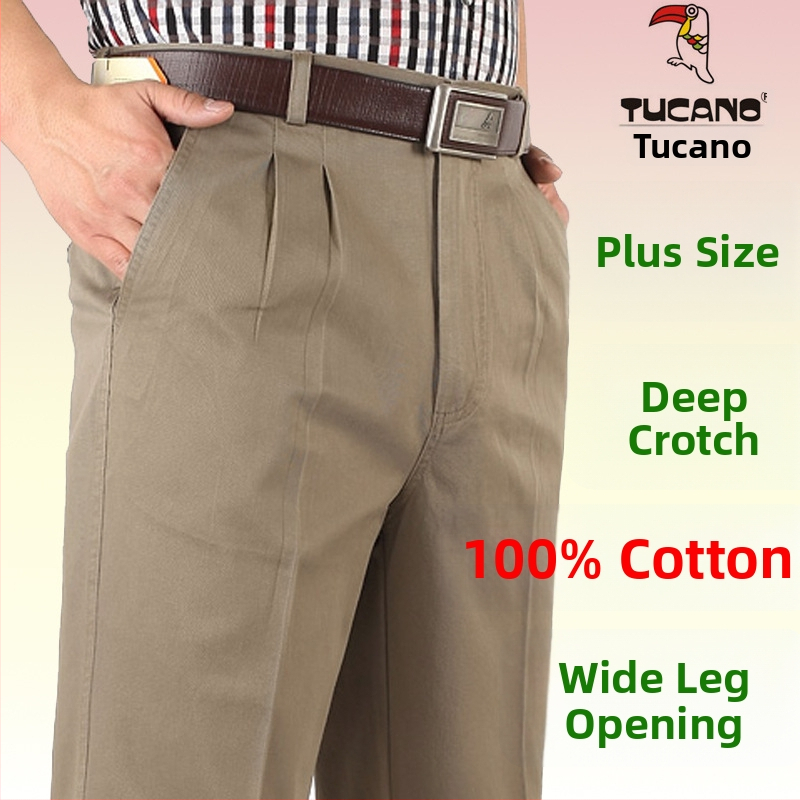 Woodpecker pantaloni casual pentru bărbați, talie înaltă, croială conică, antibacterieni