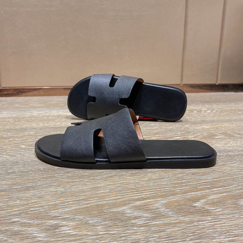 Ανδρικά πέδιλα — επάνω μέρος από δέρμα μικροϊνών, σόλα από καουτσούκ, κορεατικό στυλ