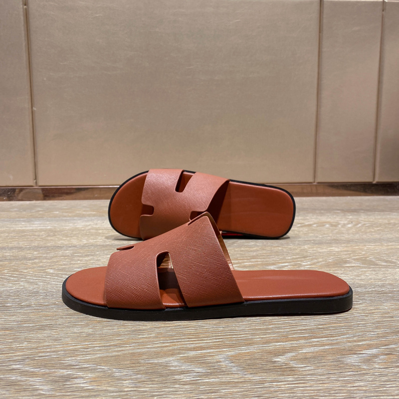 Ανδρικά πέδιλα — επάνω μέρος από δέρμα μικροϊνών, σόλα από καουτσούκ, κορεατικό στυλ