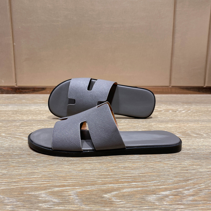 Ανδρικά πέδιλα — επάνω μέρος από δέρμα μικροϊνών, σόλα από καουτσούκ, κορεατικό στυλ