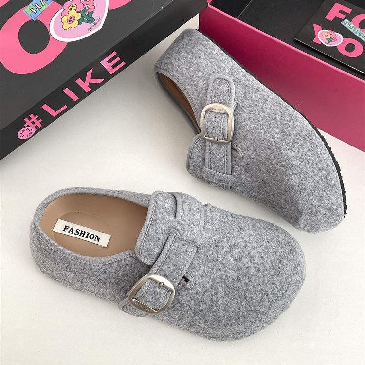 Дамски затворени мюлета‑слипон, синтетична кожа върх и подплата, подметка от пяна, дишащи, плосък дизайн