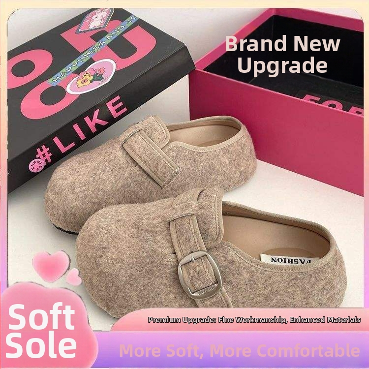 Дамски затворени мюлета‑слипон, синтетична кожа върх и подплата, подметка от пяна, дишащи, плосък дизайн